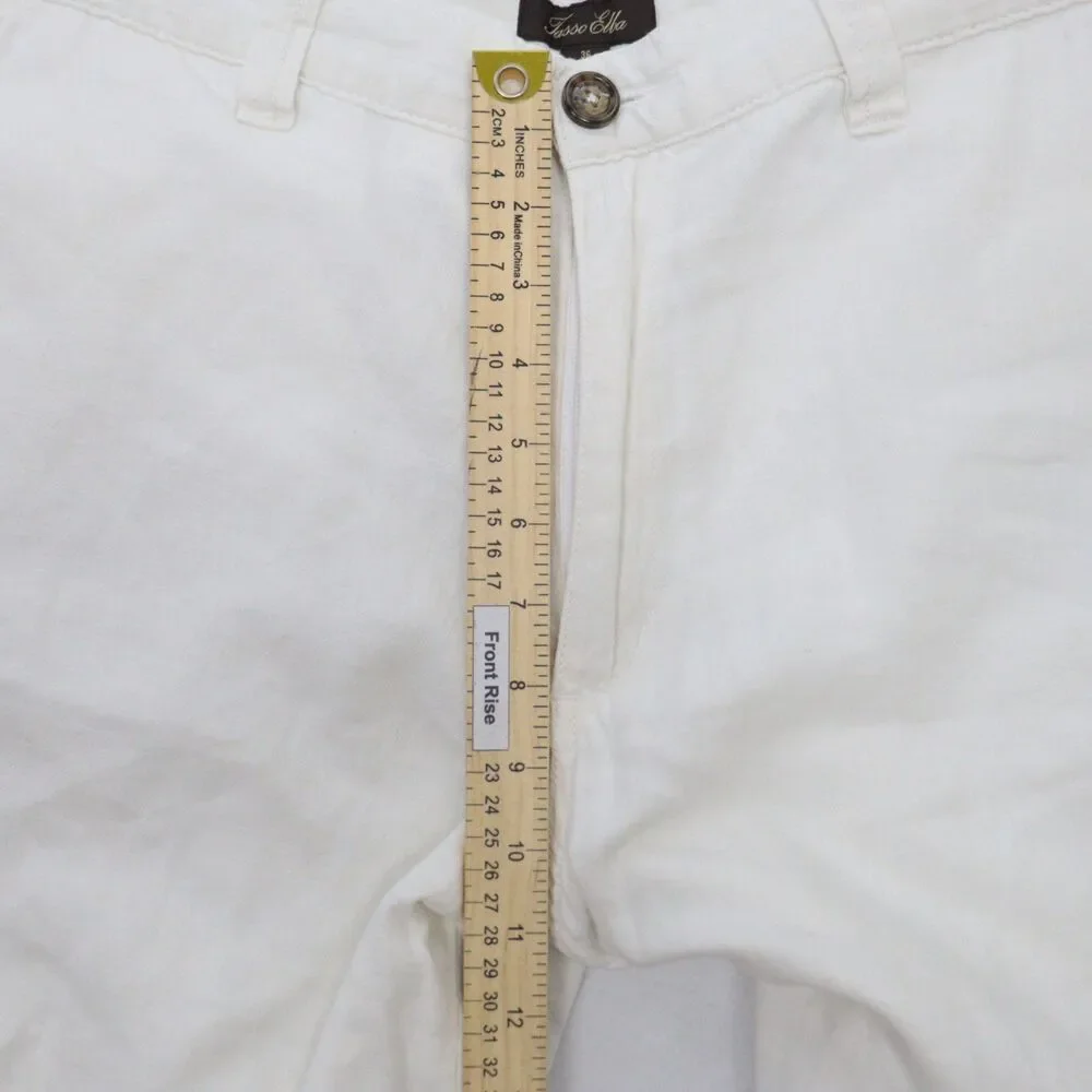 Tasso Elba Men's Cargo Shorts Size 36 Linen Cotton Blend Flat Front Chino - Picture 8 of 8